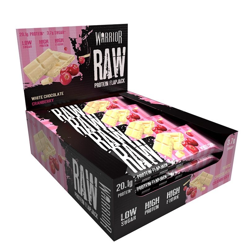 Warrior RAW Protein Flapjack - White Chocolate Cranberry 12 Bars