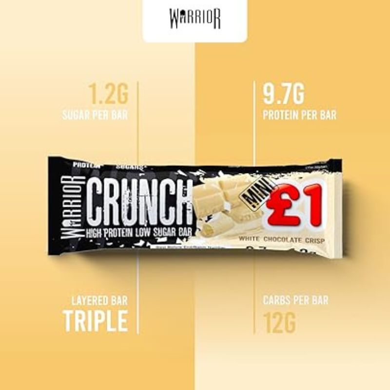 Warrior CRUNCH Mini Protein Bars 24 x 32g Bars - Salted Caramel