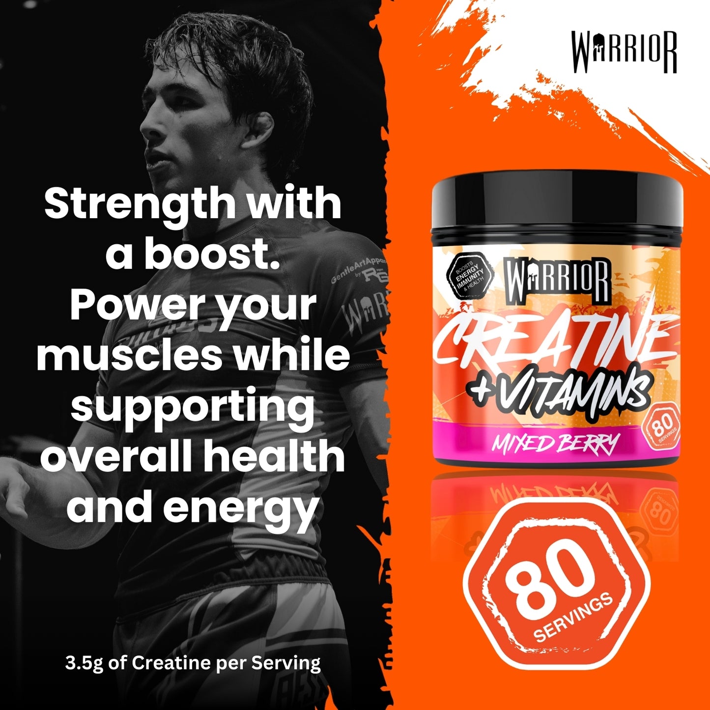 Warrior Creatine Plus Vitamins Unflavoured - 80 Servings