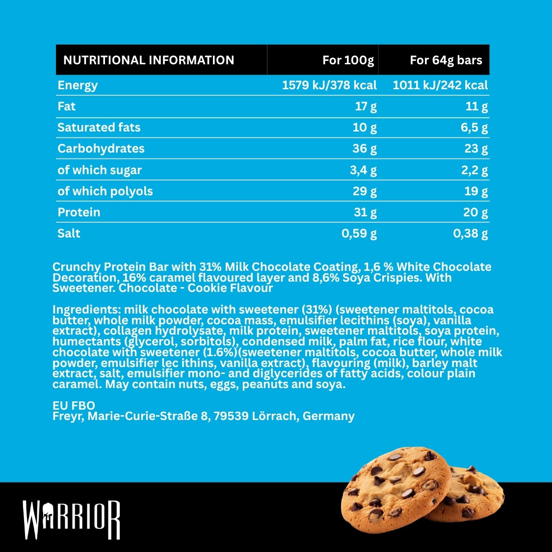 Warrior CRUNCH Protein Bars - 12 x 64g Box (Clearance)