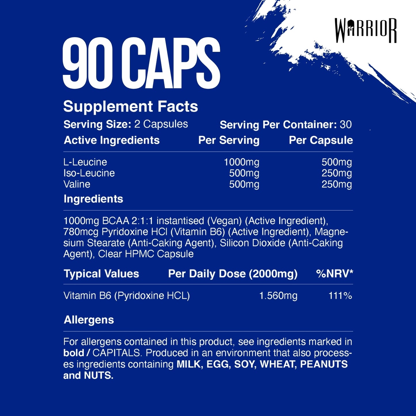Warrior BCAA 2:1:1 - 60 Tabs