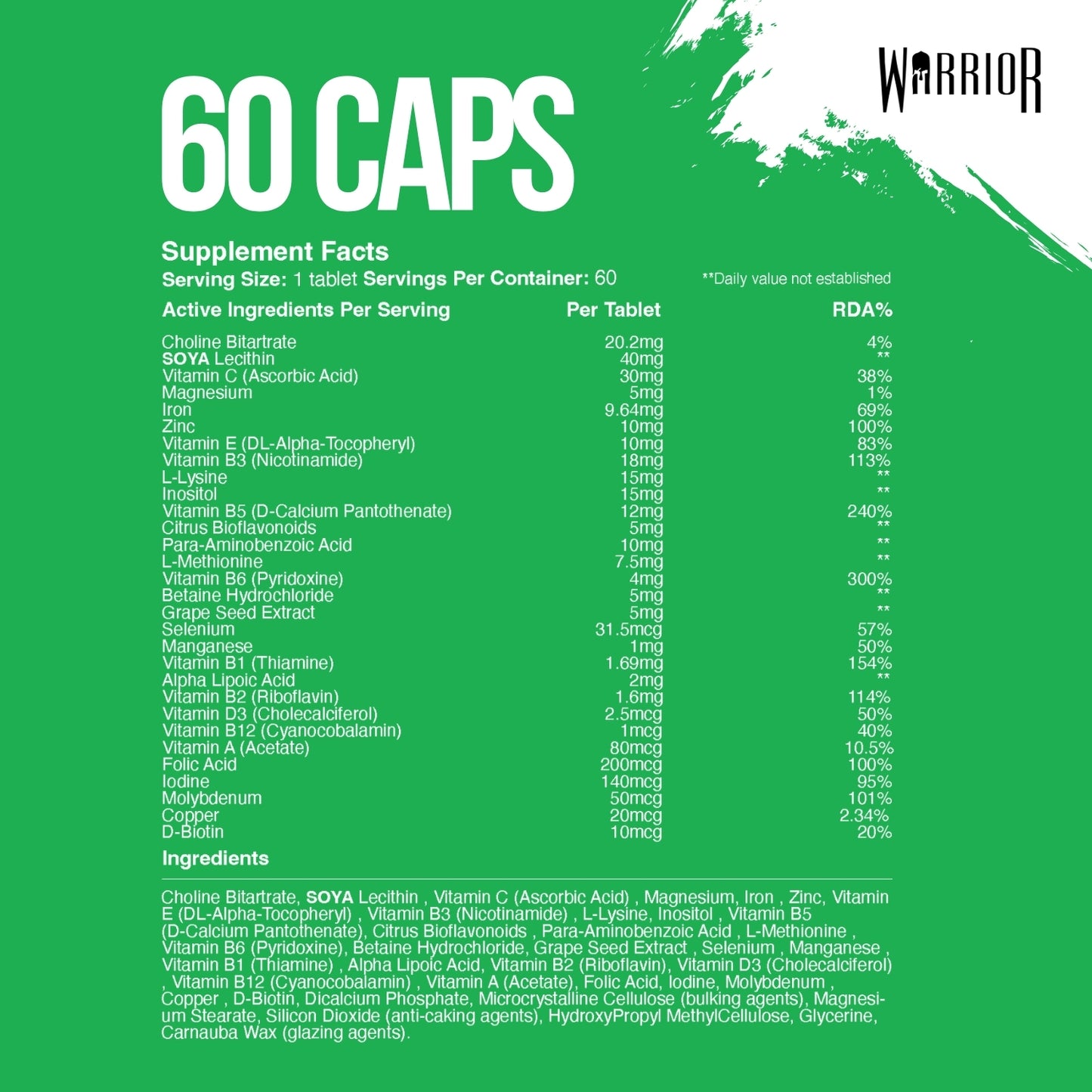 Warrior Multi Vitamin - 60 Tabs