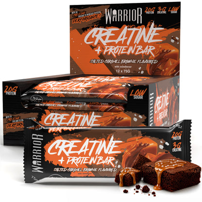 Warrior Creatine Protein Bars - 12 Bars - Strength + Muscle + Recovery
