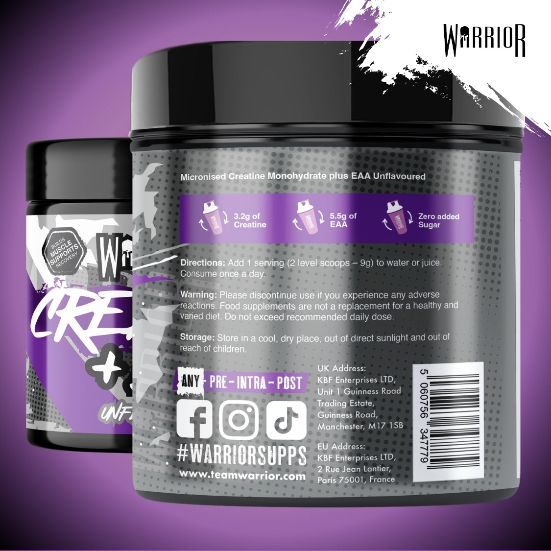 Warrior Creatine Plus EAA Unflavoured - 30 Servings