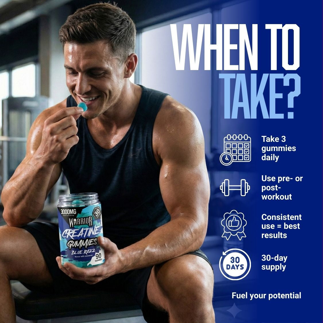 Warrior Creatine Monohydrate Gummies | 90 Gummies | 300mg