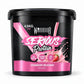A 4.5kg tub of Warrior Serious Protein Strawberry Milkshake, featuring a black tub with a pink and black label, set against a plain white background.