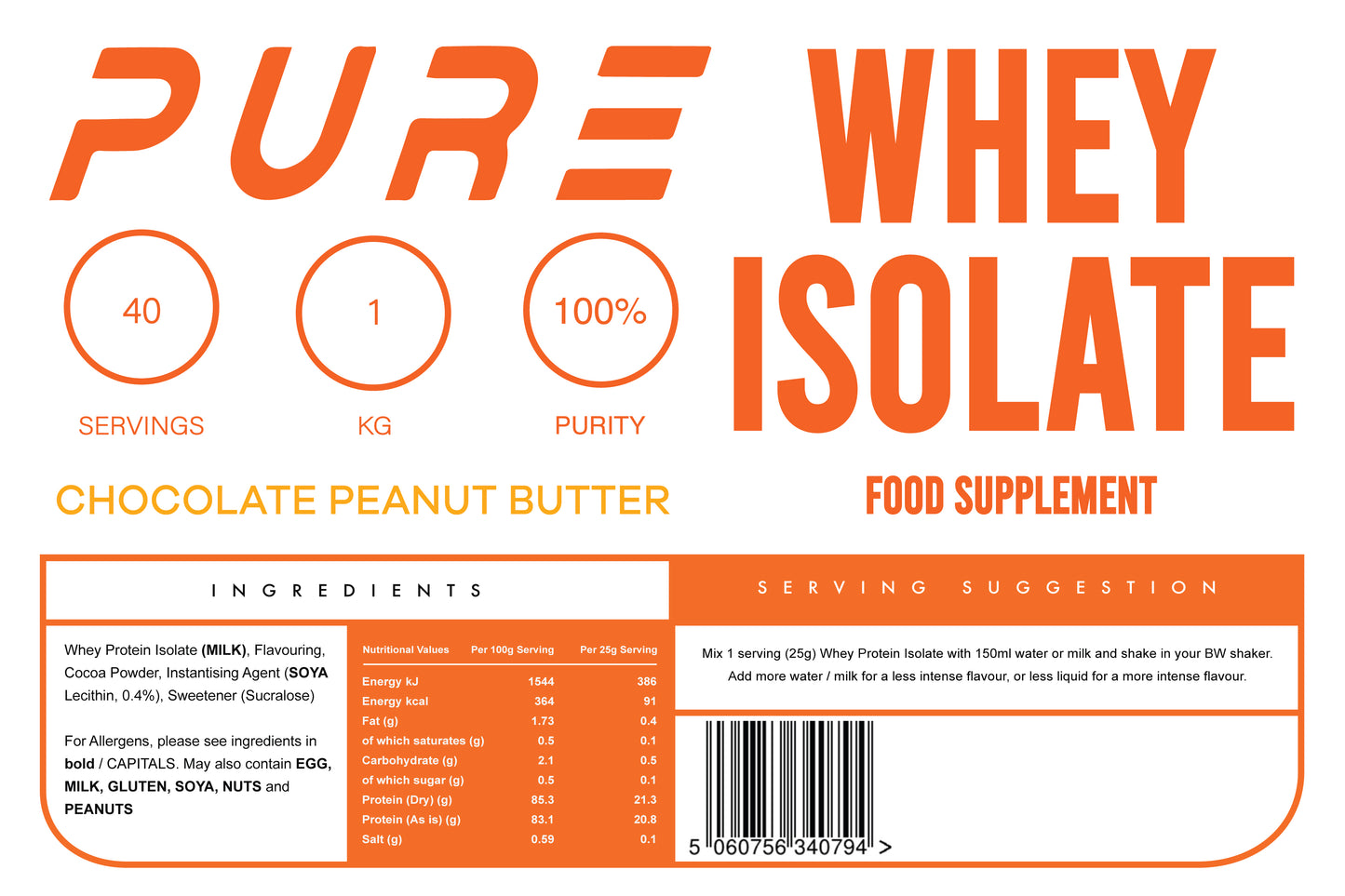 Pure Whey Protein Isolate 90