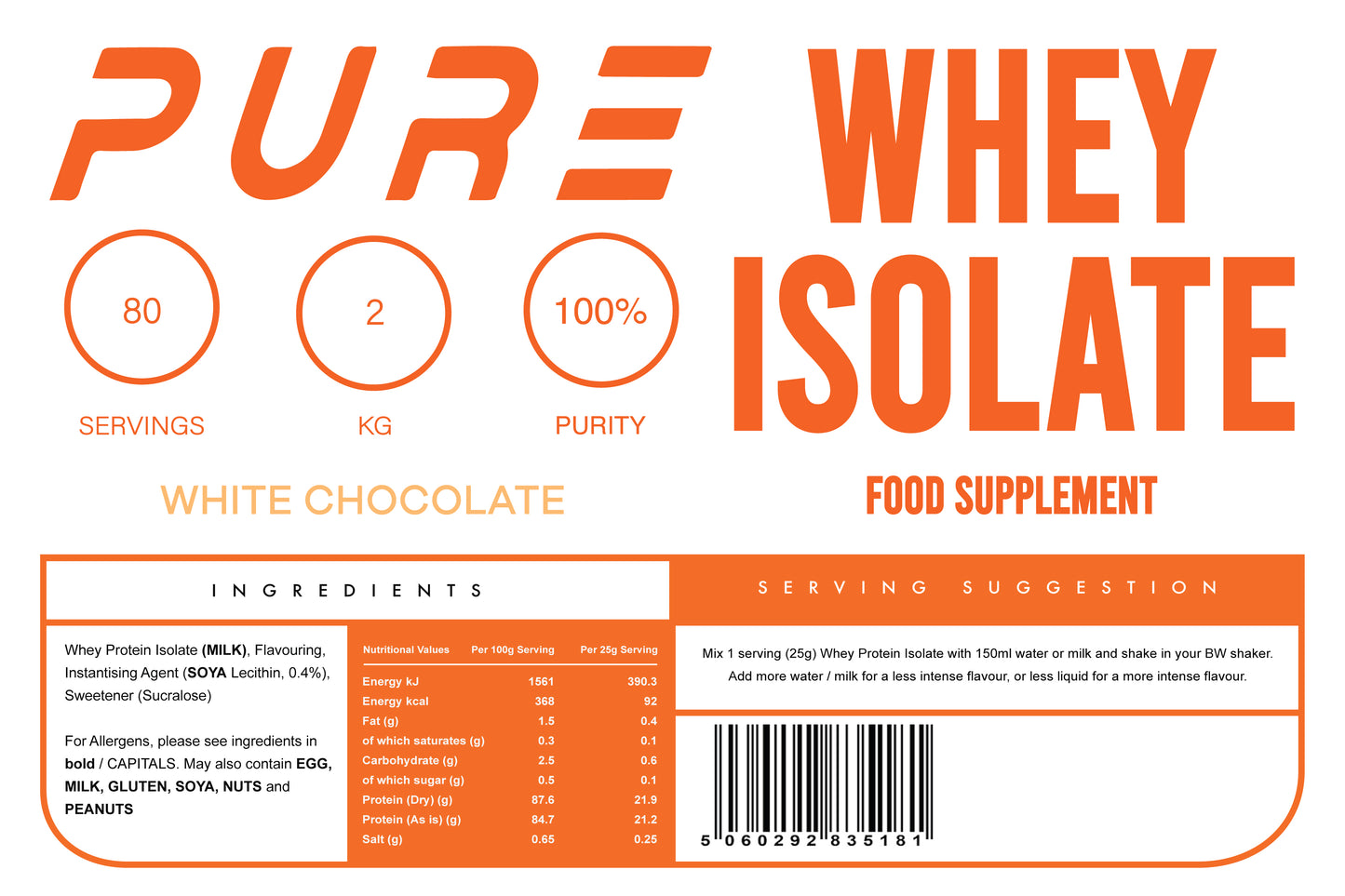 Pure Whey Protein Isolate 90