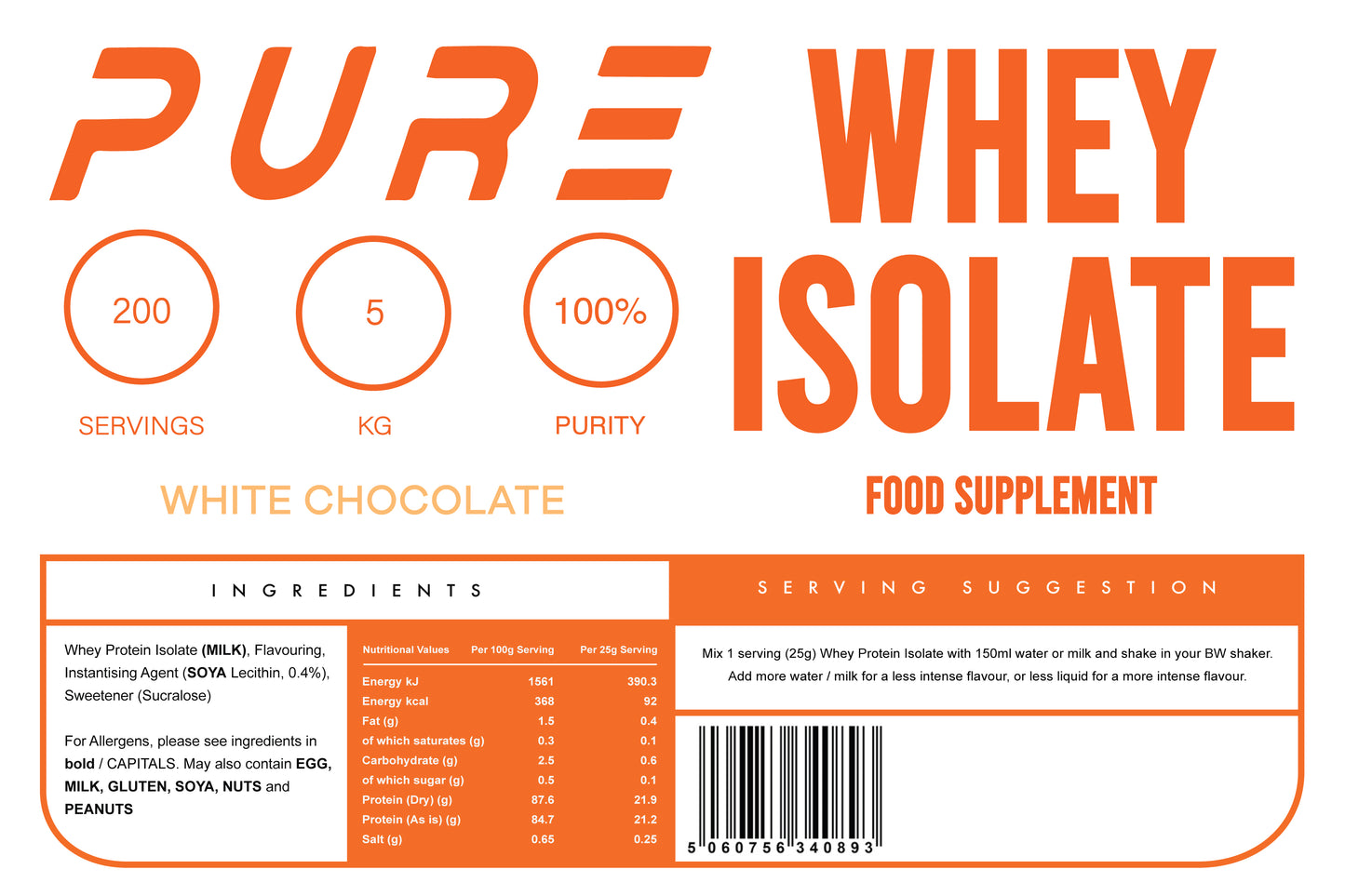 Pure Whey Protein Isolate 90