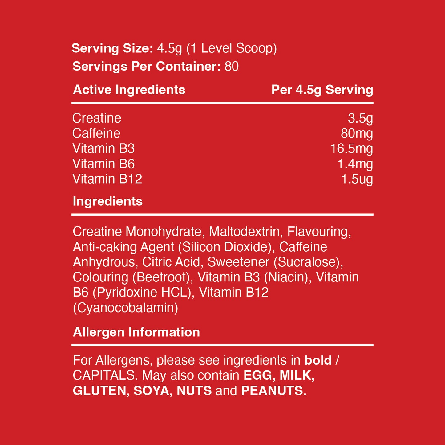 Warrior Creatine Plus Energy - 80 Servings