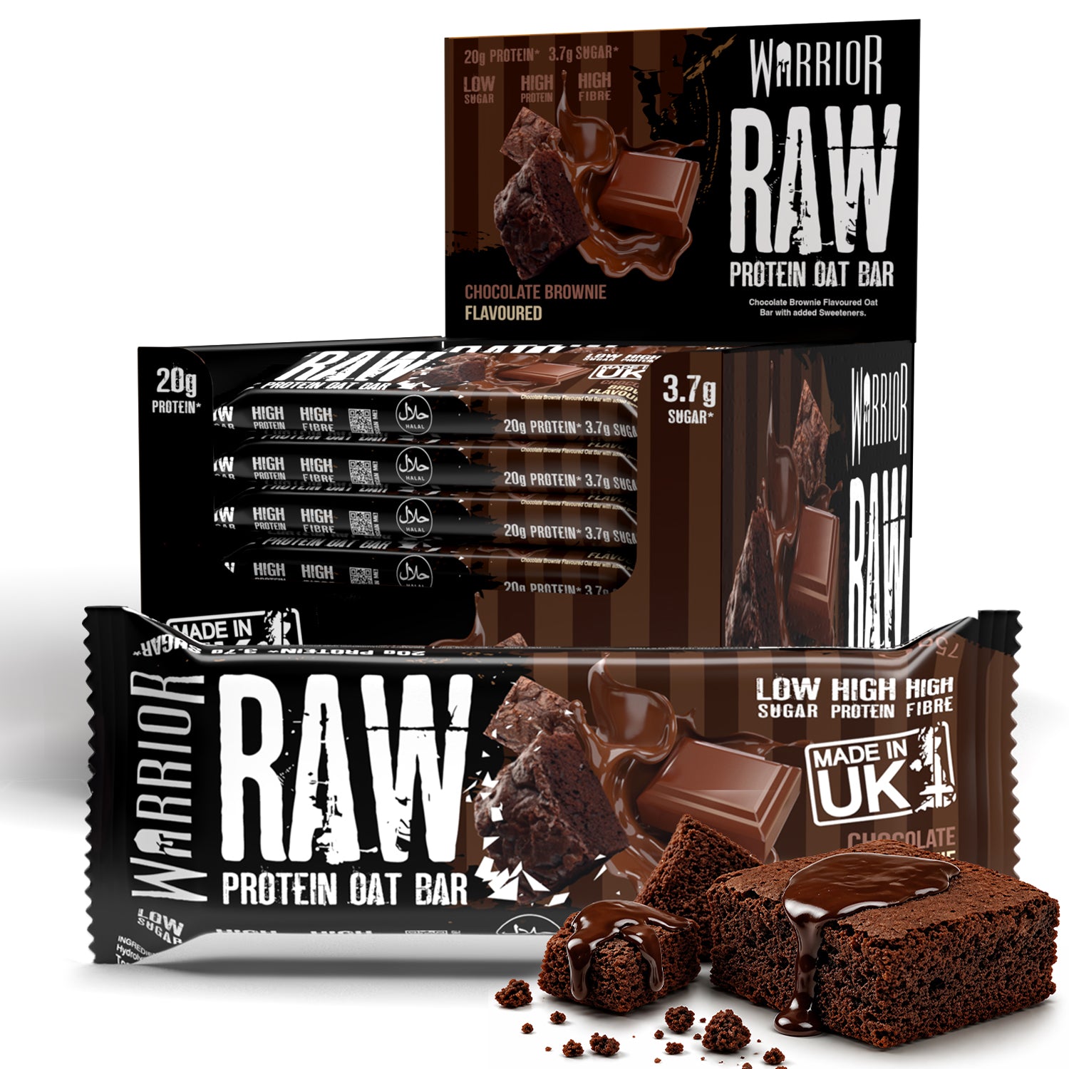 Warrior RAW Protein Bar - 24 x 75g Bars w/code