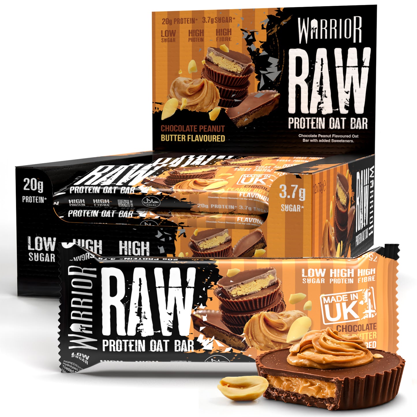 Warrior RAW Protein Oat Bars - 12 x 75g Box