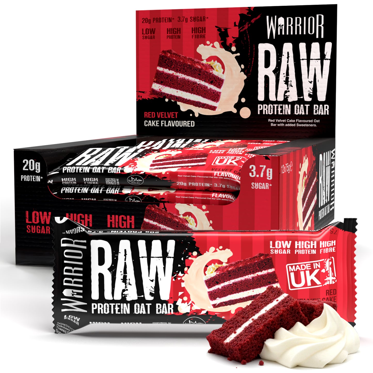 Warrior RAW Protein Oat Bars - 12 x 75g Box
