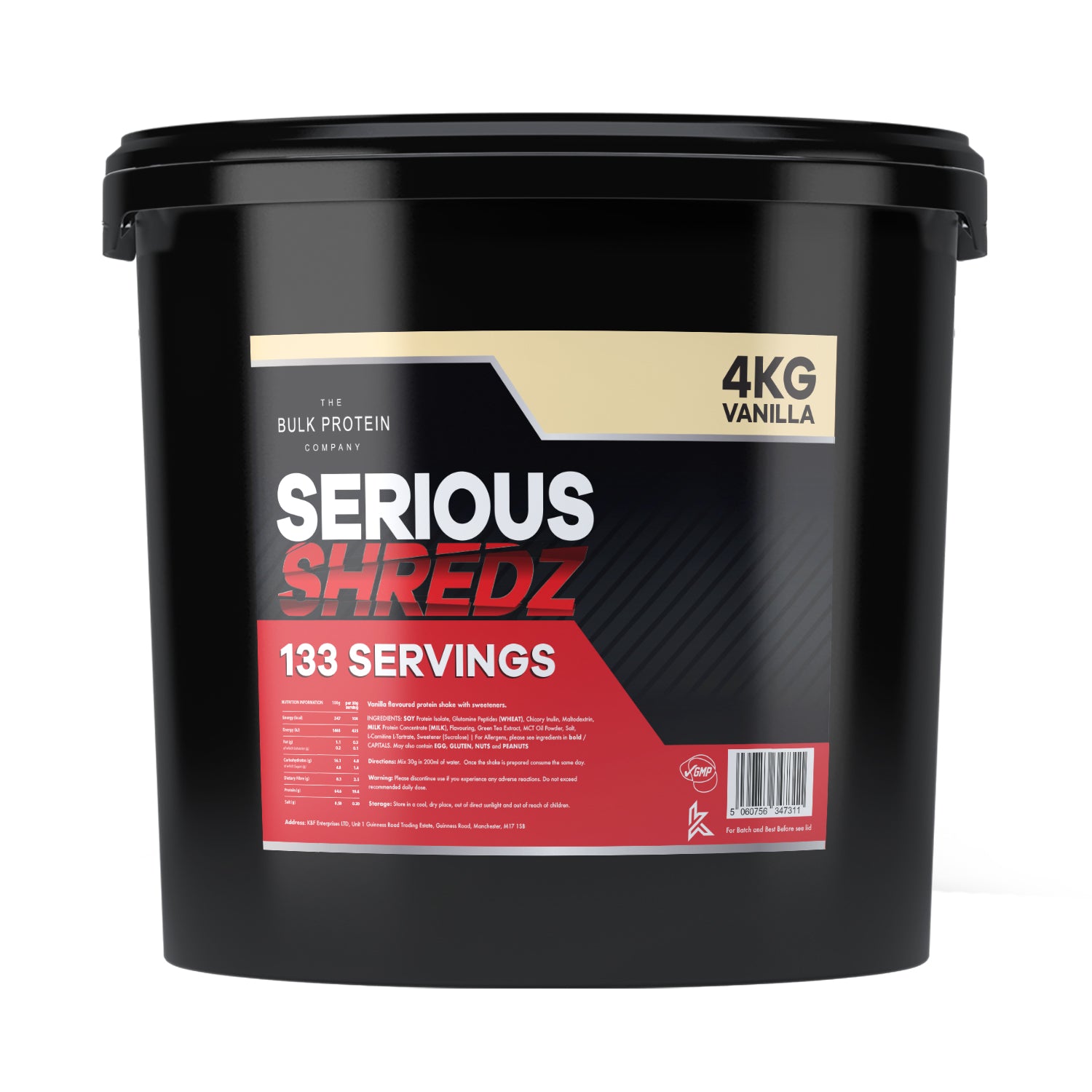 The Bulk Protein Company - Serious Shredz Diet Protein Powder - Vanilla 4kg