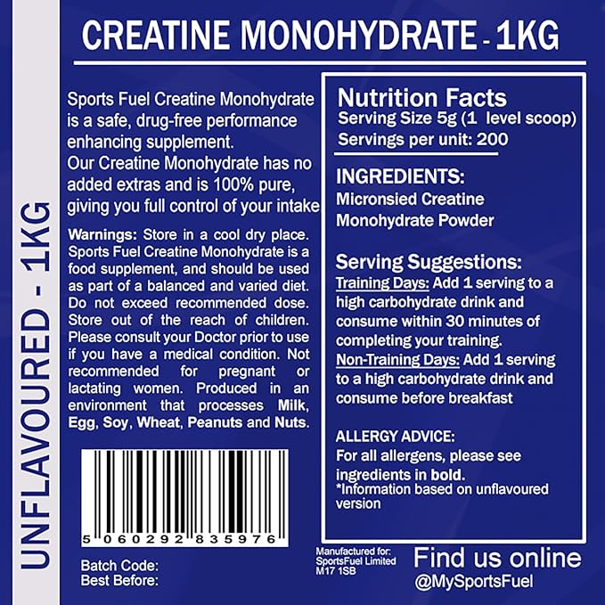 Sports Fuel Creatine Monohydrate Powder